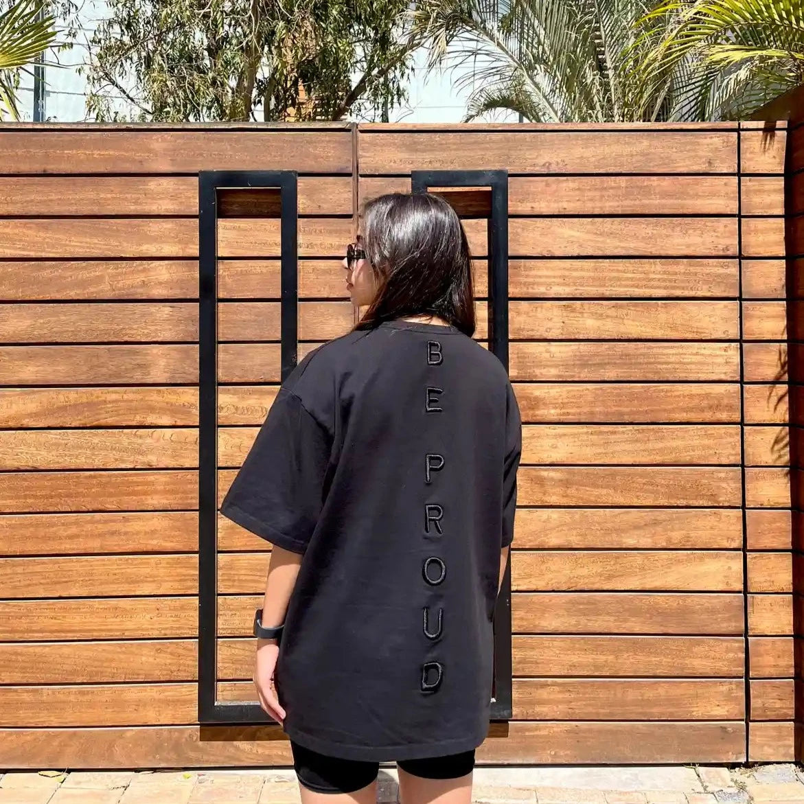 All in black T-shirt